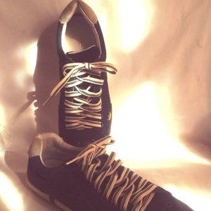 Osklen Paneled Leather Sneakers Mens 8.5 Navy & Tan